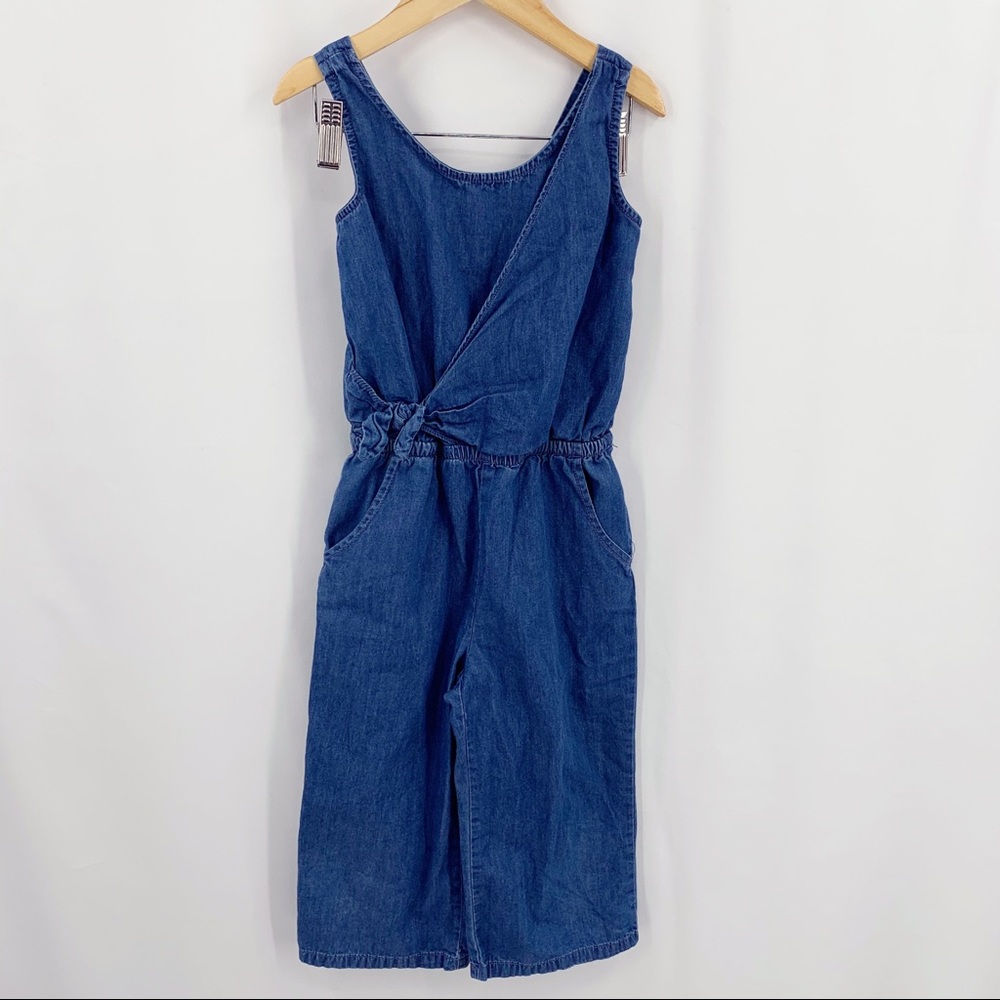 Cat & Jack denim wrap jumpsuit size XS 4/5